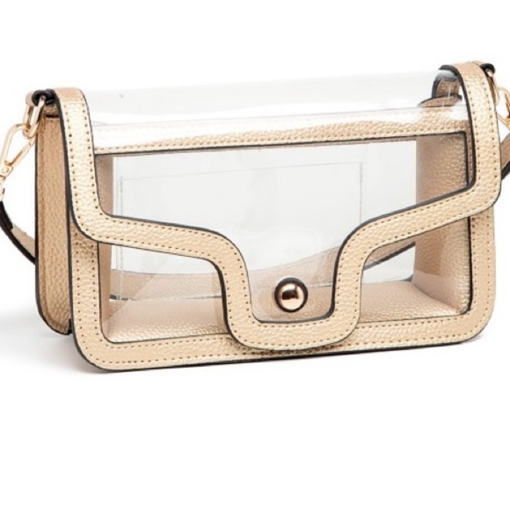 Gold Crossbody Bag with Structured Design